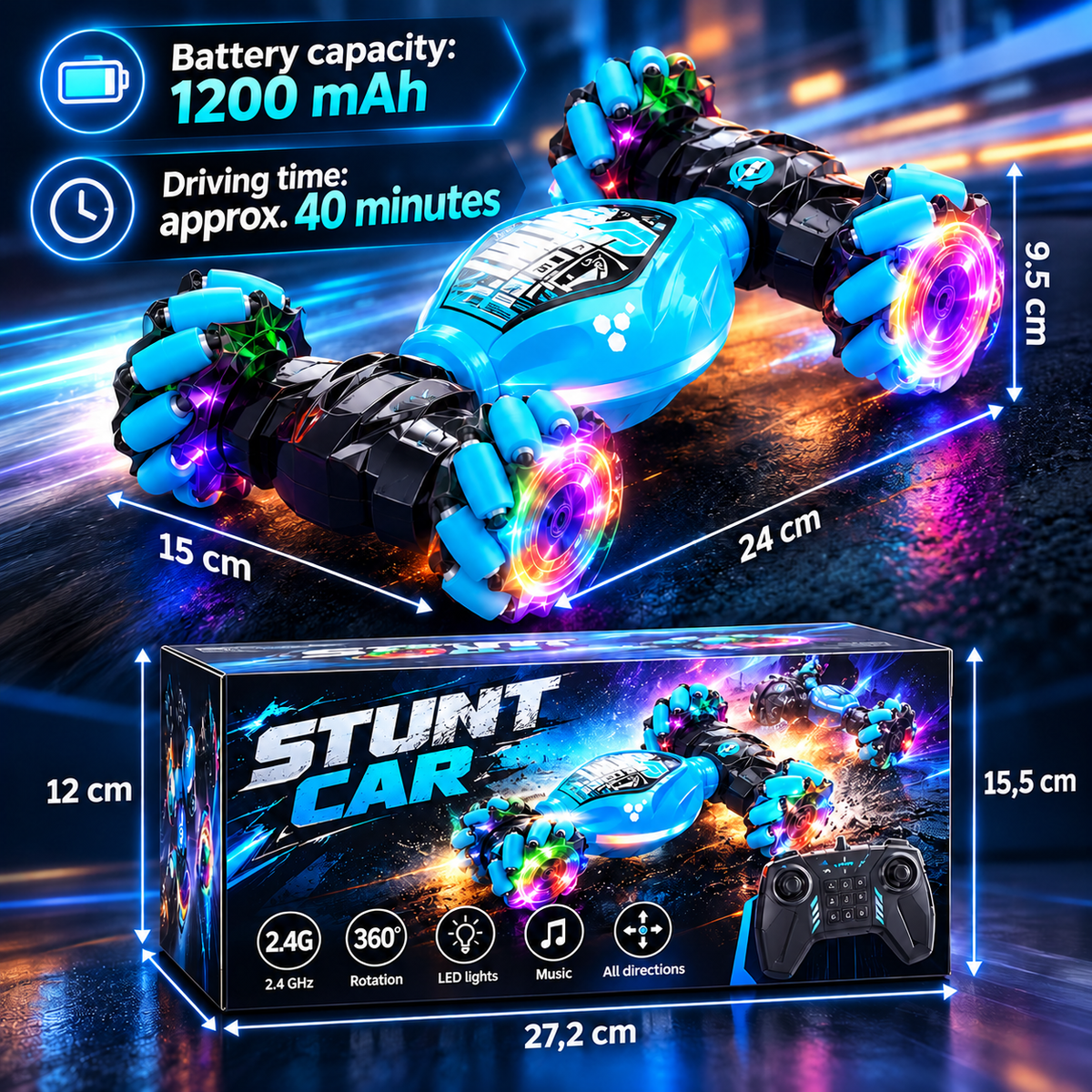 Gesture-Controlled RC Stunt Car