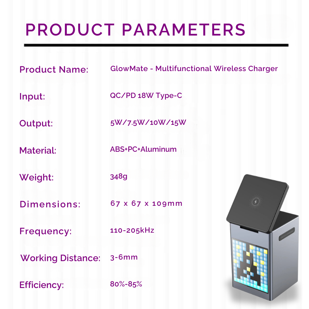 GlowMate — New Smart Charger With Speaker & LED Display