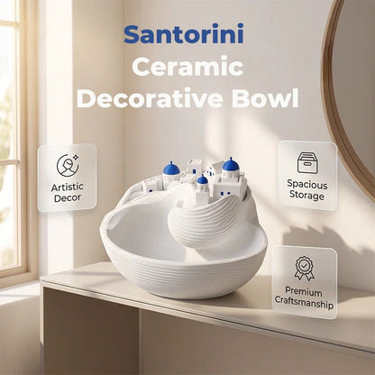Santorini Ceramic Decorative Bowl