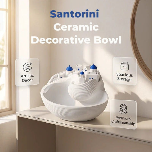 Santorini Ceramic Decorative Bowl