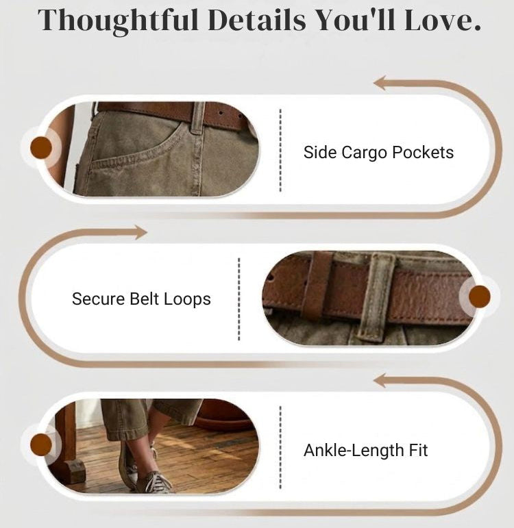Relaxed Fit Cargo Capri Pants