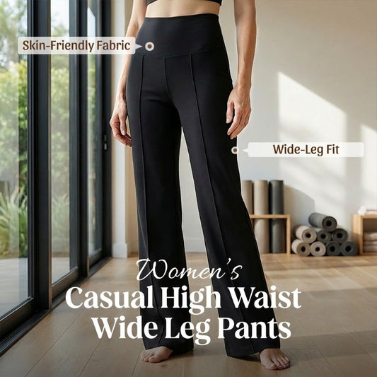 High-Waist Stretch Wide-Leg Pants