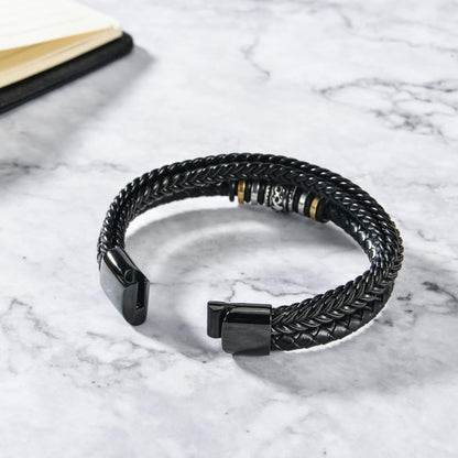 Never Forget™ Engraved Leather Bracelet