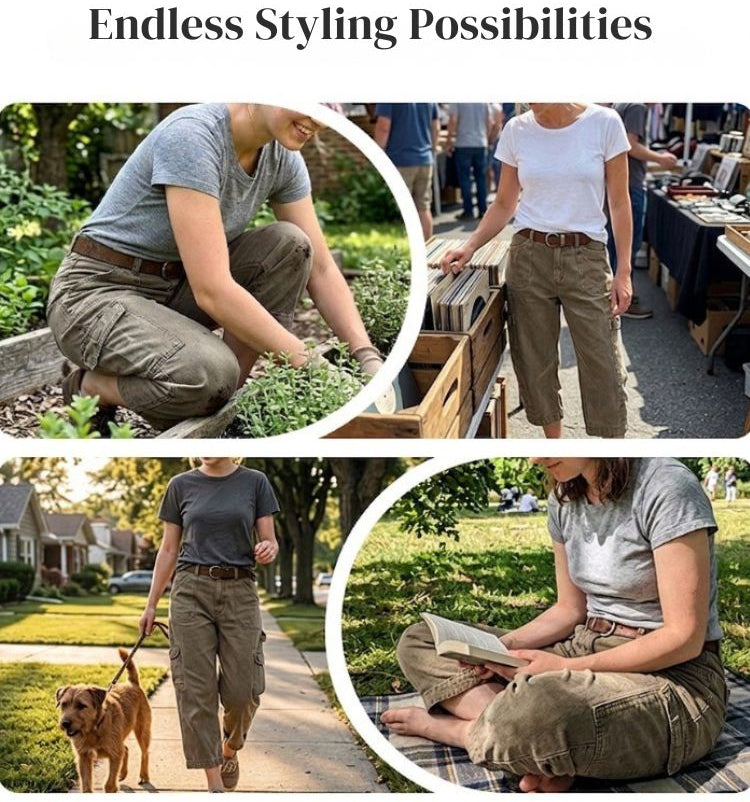 Relaxed Fit Cargo Capri Pants