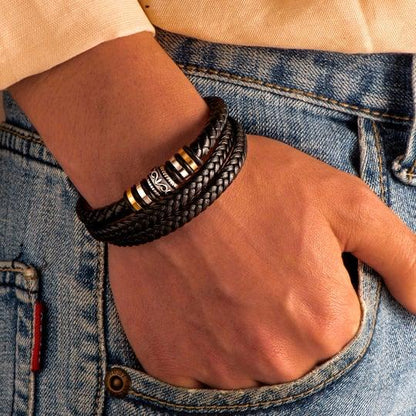 Never Forget™ Engraved Leather Bracelet