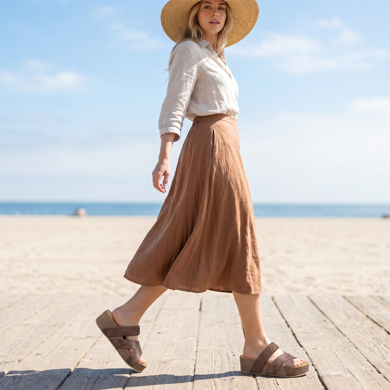 👡 50% DISCOUNT! ☀️ Platform Sandals – Double Straps, Platform & Perfect For A Trendy Summer Look 💃