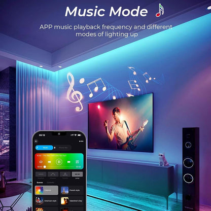 GlowLine™ Smart RGB Neon Strip – Christmas Home Glow Edition