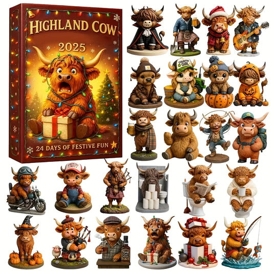 🎄 Highland Cow Christmas Advent Calendar – 2025
