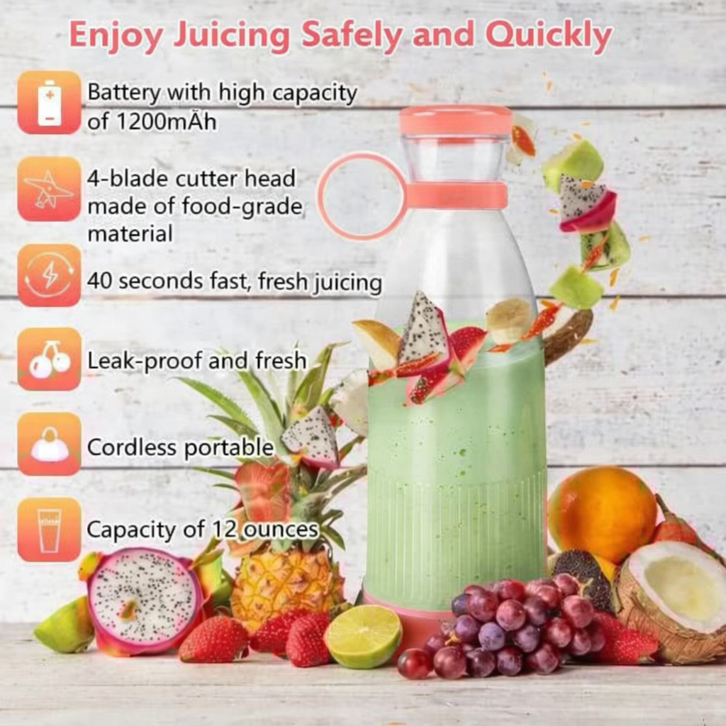 FreshFlow™ Portable Juicer Bottle – Blend Anywhere, Anytime