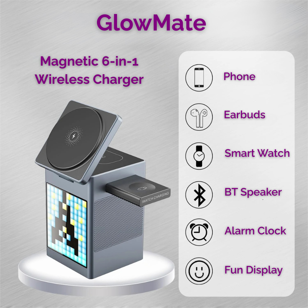 GlowMate — New Smart Charger With Speaker & LED Display