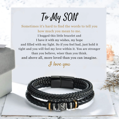 Never Forget™ Engraved Leather Bracelet