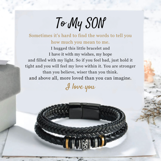 Never Forget™ Engraved Leather Bracelet