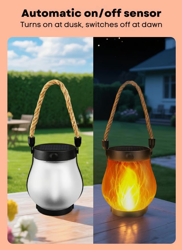 Solar Flame Lantern – Flickering Garden Light