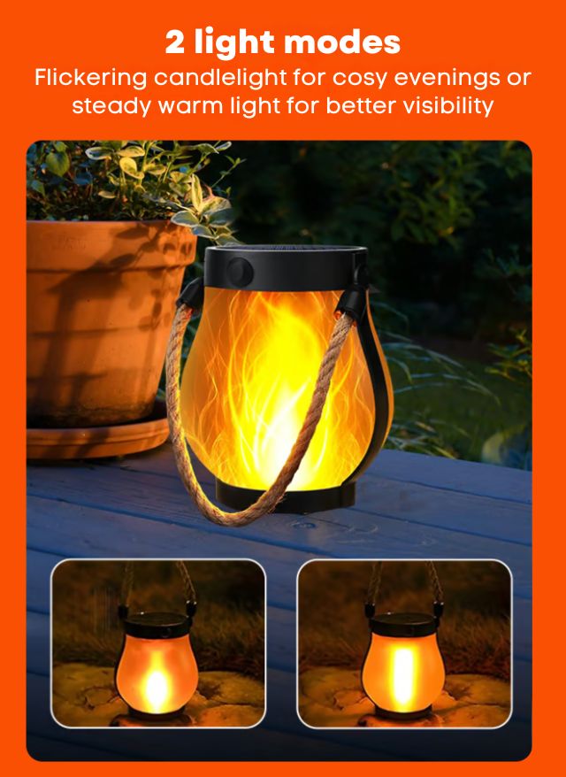 Solar Flame Lantern – Flickering Garden Light