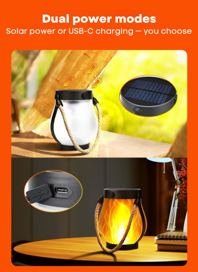 Solar Flame Lantern – Flickering Garden Light
