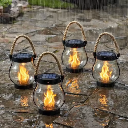 Solar Flame Lantern – Flickering Garden Light