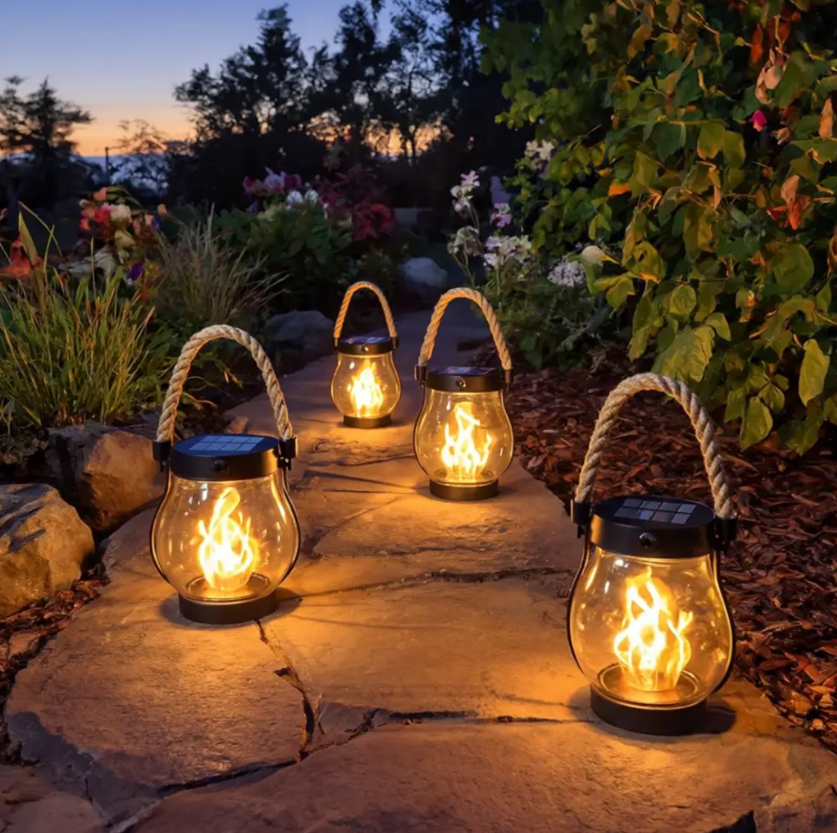 Solar Flame Lantern – Flickering Garden Light