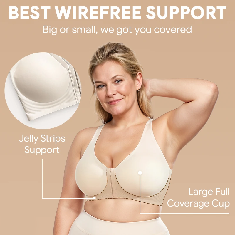 Wire-Free Seamless Front Closure Bra