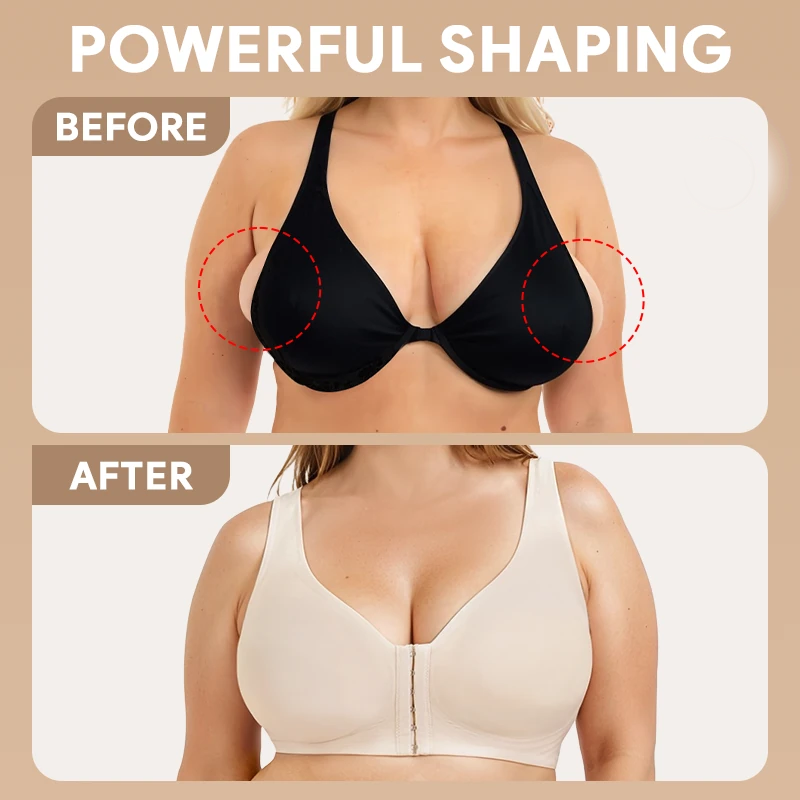 Wire-Free Seamless Front Closure Bra