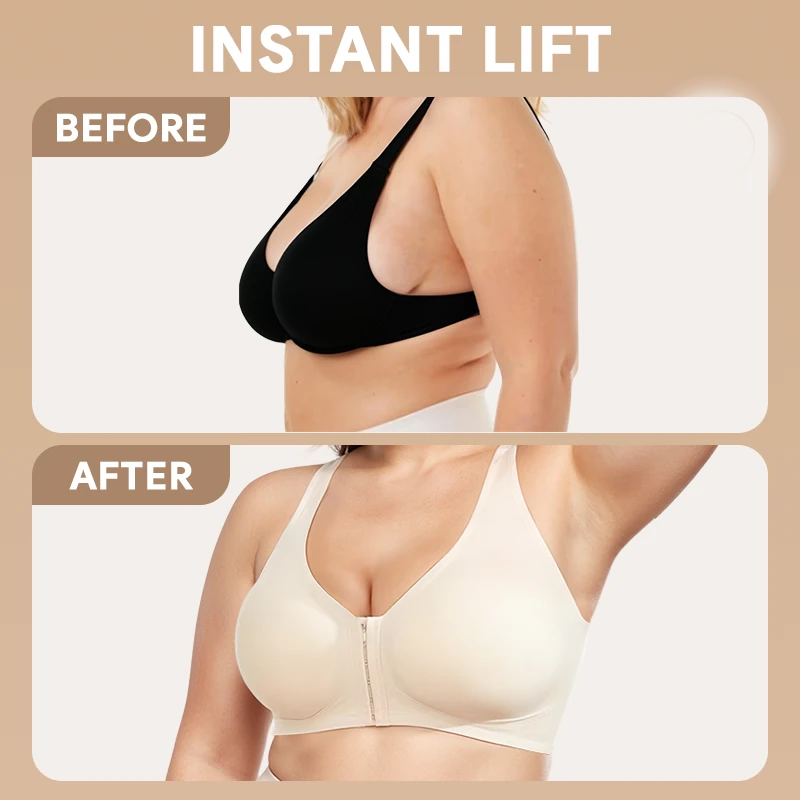 Wire-Free Seamless Front Closure Bra