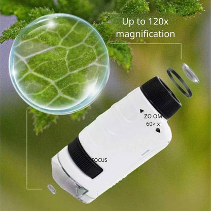 MiniExplorer™ Pocket Microscope – 120× Nature Discovery Tool for Curious Kids