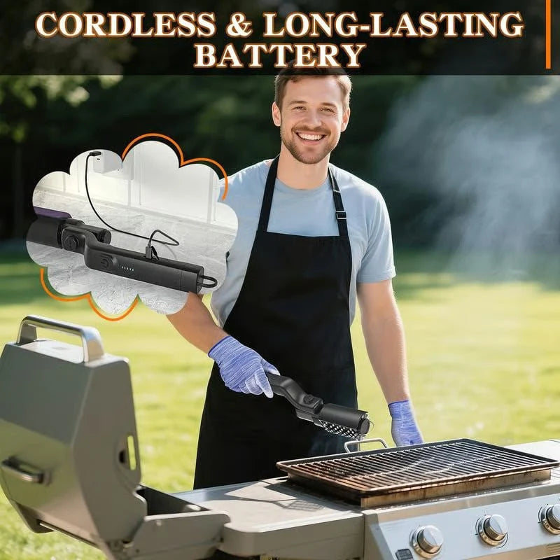 Cordless Electric BBQ Cleaning Brush + FREE Gloves