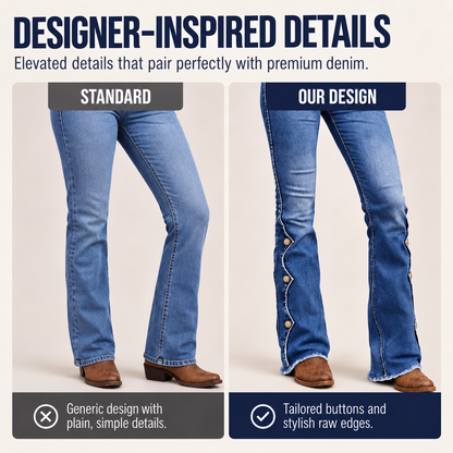 Slimming Frayed Button Jeans
