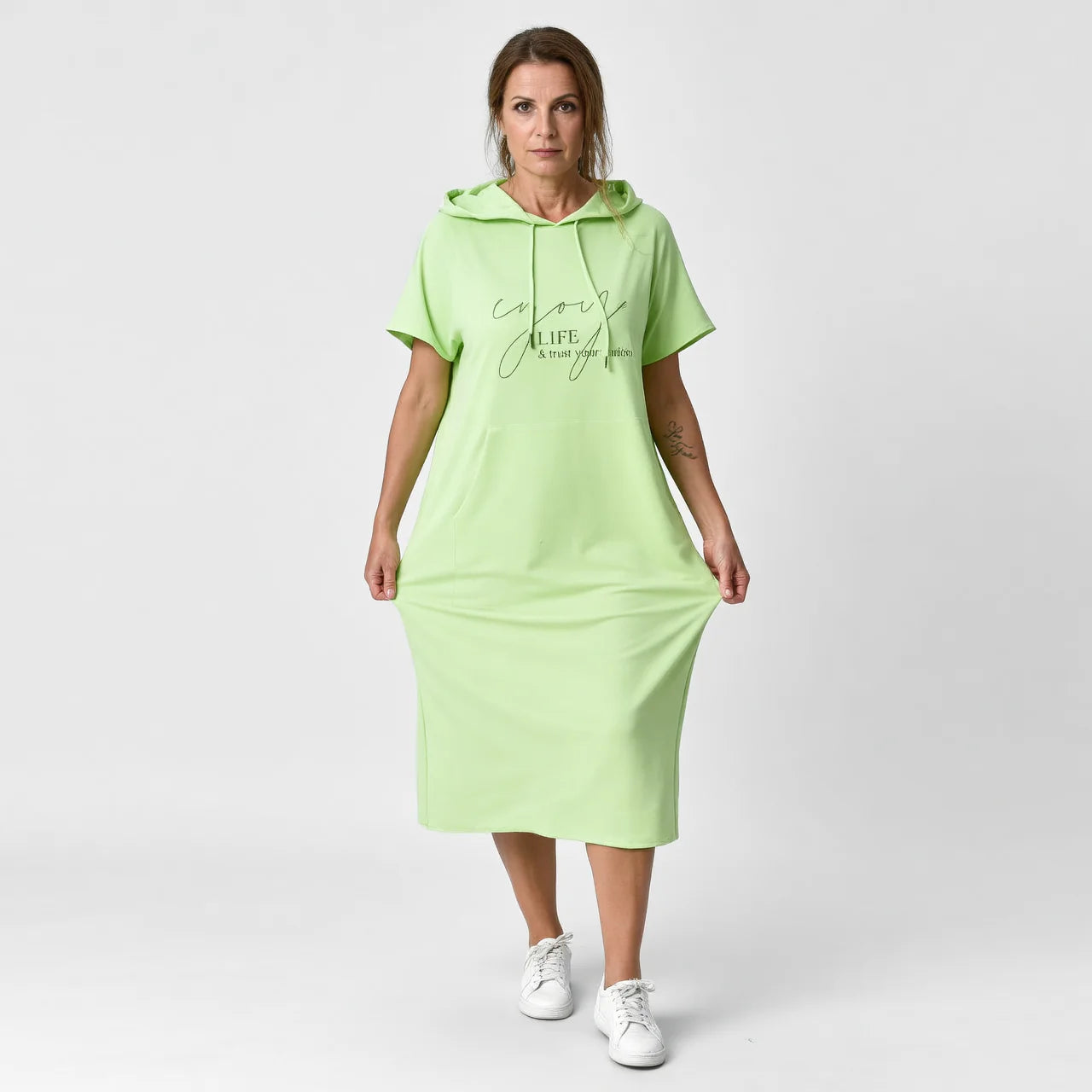 Relaxed Fit Hooded Maxi Dress