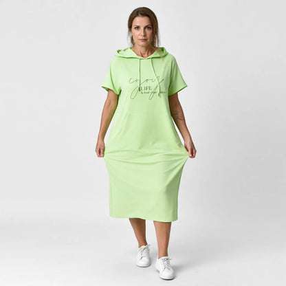 Relaxed Fit Hooded Maxi Dress