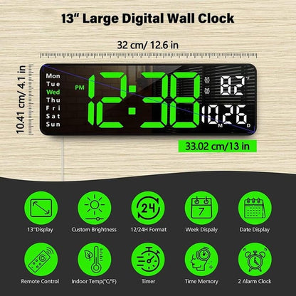 Large Display Digital Wall Clock
