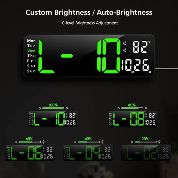 Large Display Digital Wall Clock