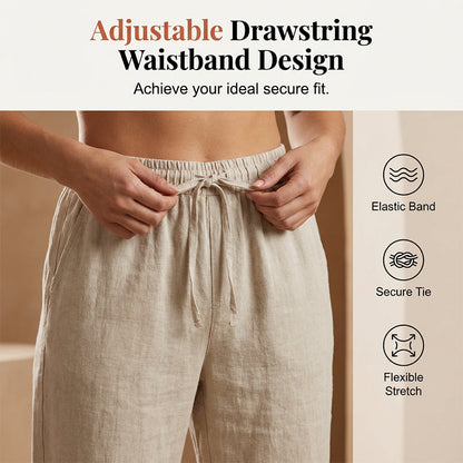 Cotton Linen Capri Pants