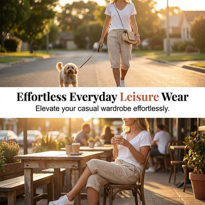 Cotton Linen Capri Pants